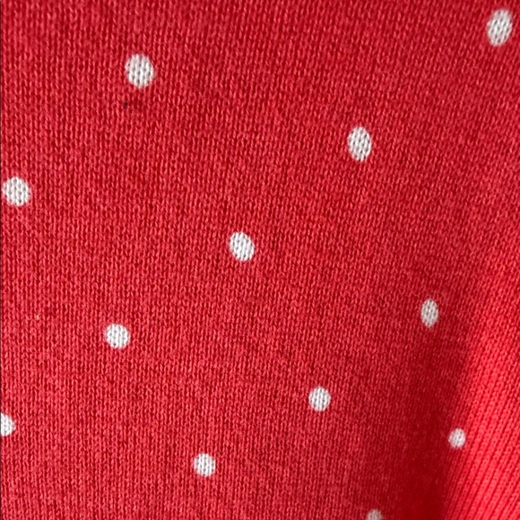 Lands' End Coral & White Polka Dot Womens XL/18 Knit Cardigan Classic Preppy - Picture 5 of 9